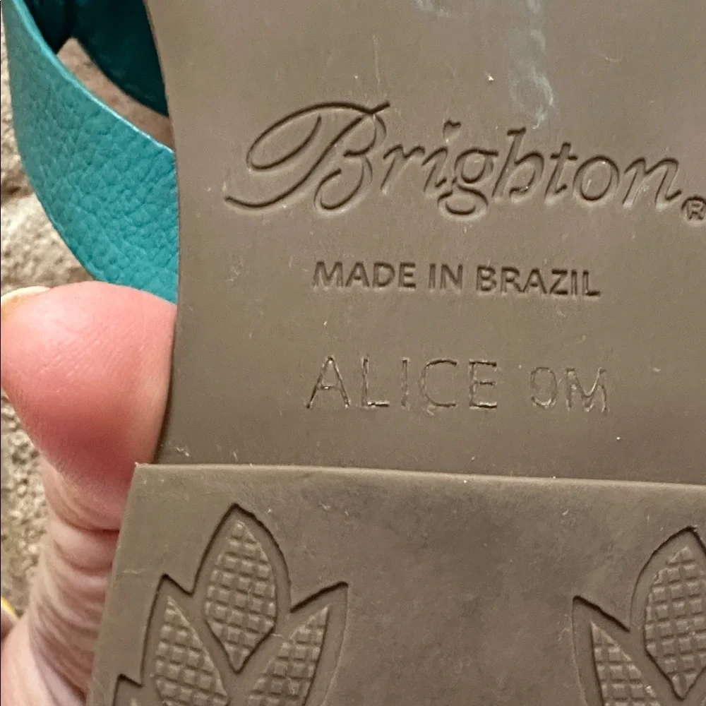 Brighton 9 Alice Women's Turquoise Sandals with Silver Accents - Picture 4 of 6